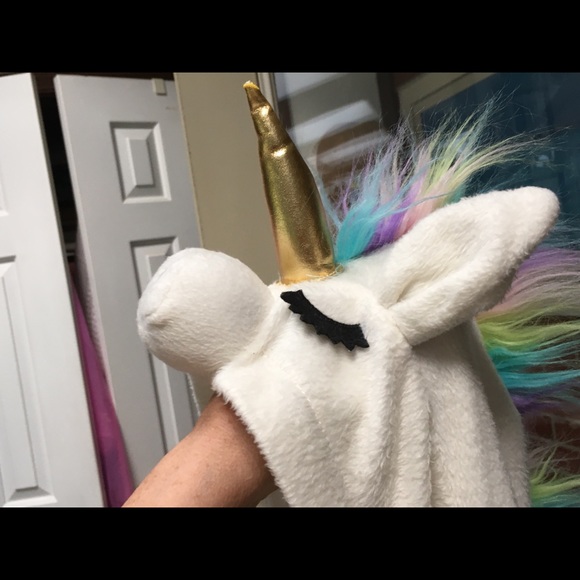 Adult-sized Unicorn dress up costume or sleeper - very soft brushed fleece.Cute! - Picture 3 of 9